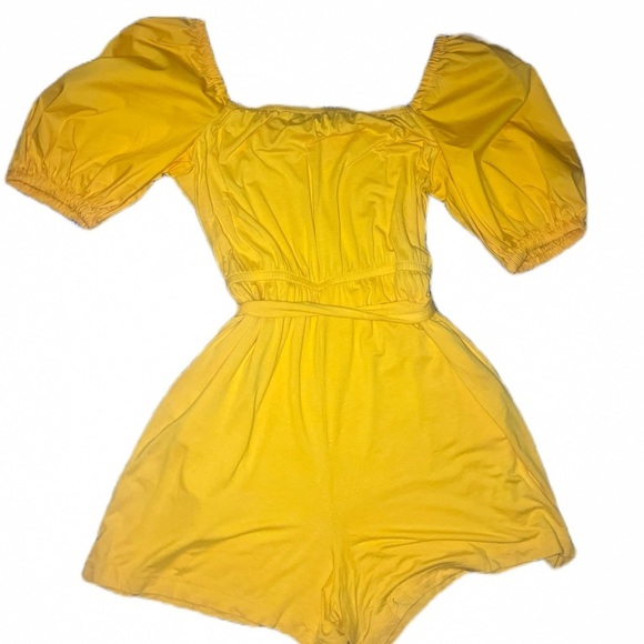 NWT New York & Company Belted Square Neck Romper Size L - Picture 3 of 7